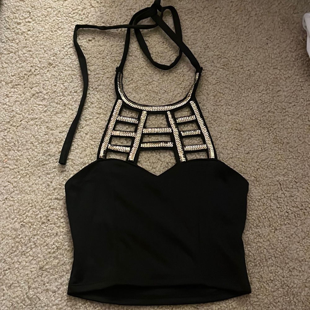 Gold chain crop top